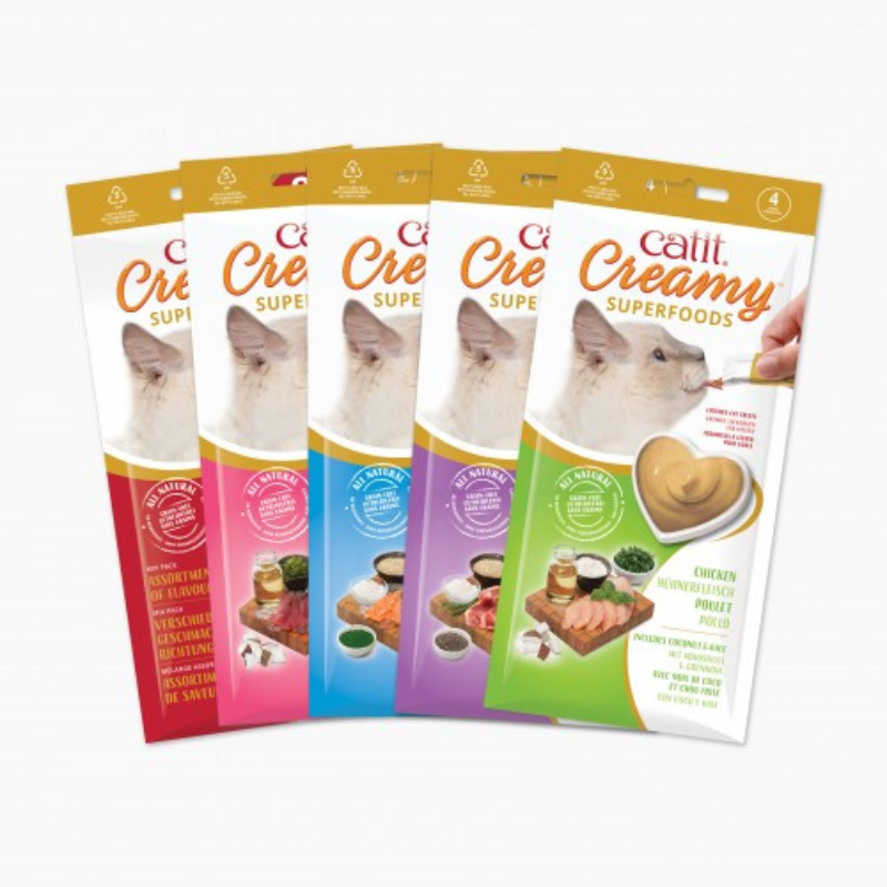 CATIT CREAMY CON SUPERALIMENTOS (12 UNIDADES)