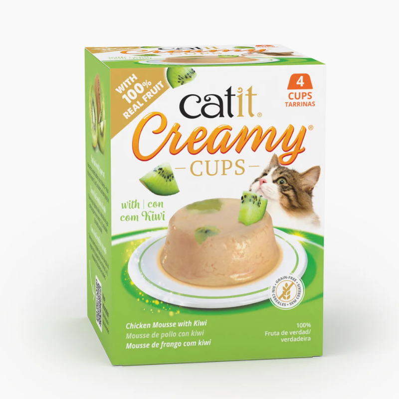 CATIT CREAMY CUPS MOUSSE GATOS POLLO CON KIWI