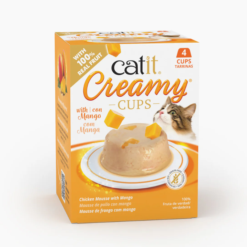 CATIT CREAMY CUPS MOUSSE GATOS POLLO CON MANGO