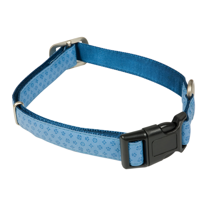 COLLAR PERRO CUERO MAC LEATHER AZUL