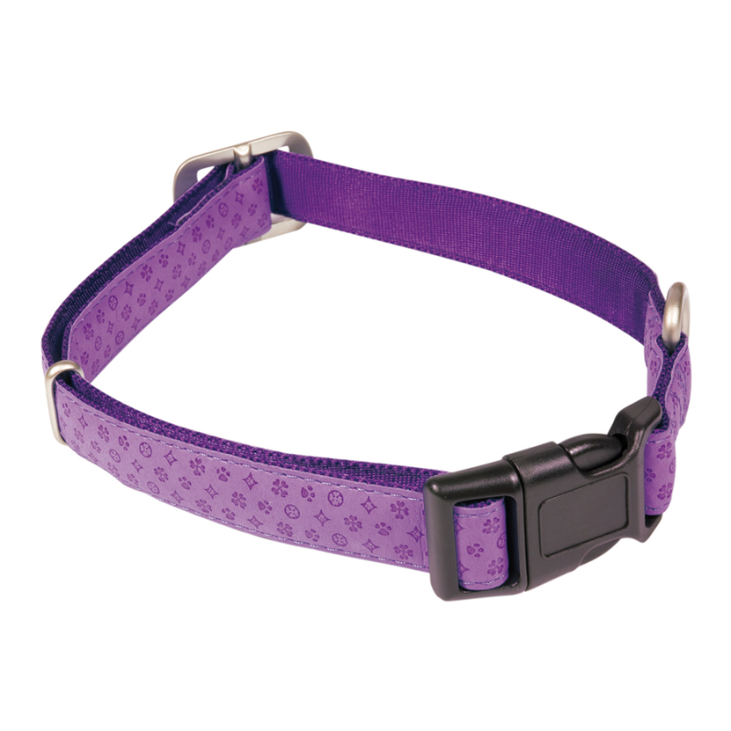 COLLAR PERRO CUERO MAC LEATHER LILA