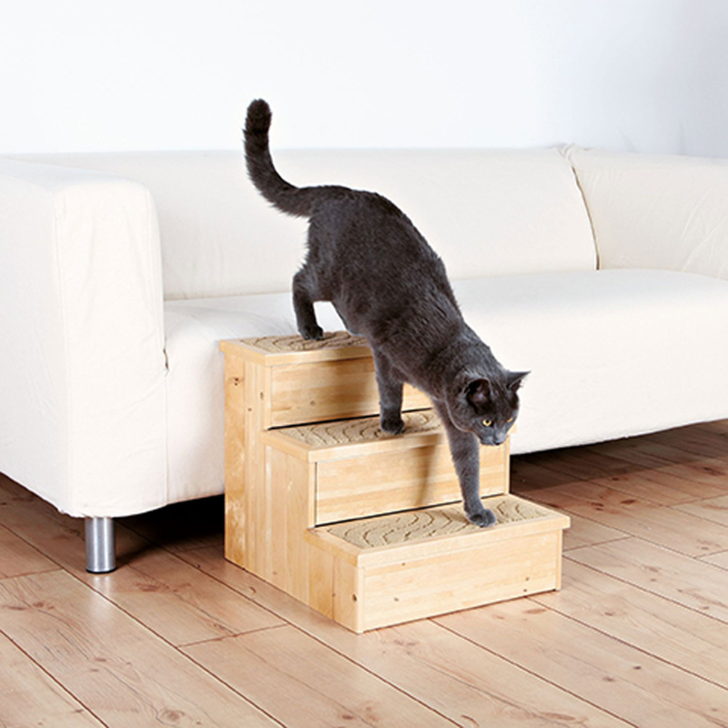 ESCALERA DE MADERA PARA PERROS Y GATOS