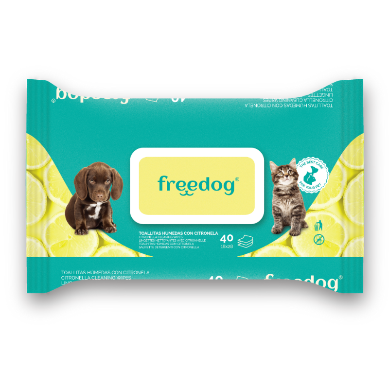 FREEDOG TOALLITAS HUMEDAS CITRONELA GRANDE 40UD 28X18CM