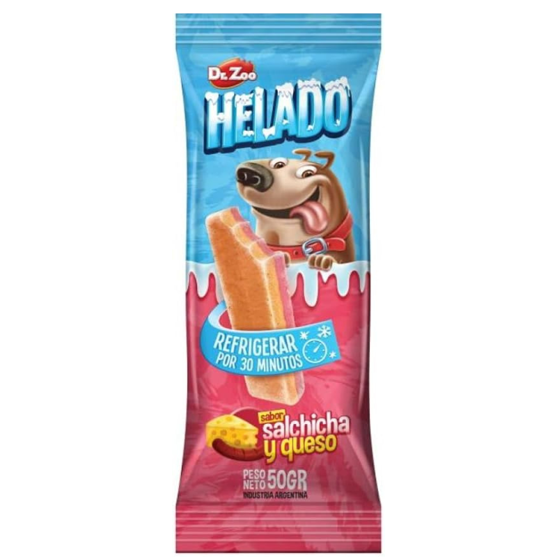 HELADO PARA PERROS DR ZOO SALCHICHA Y QUESO