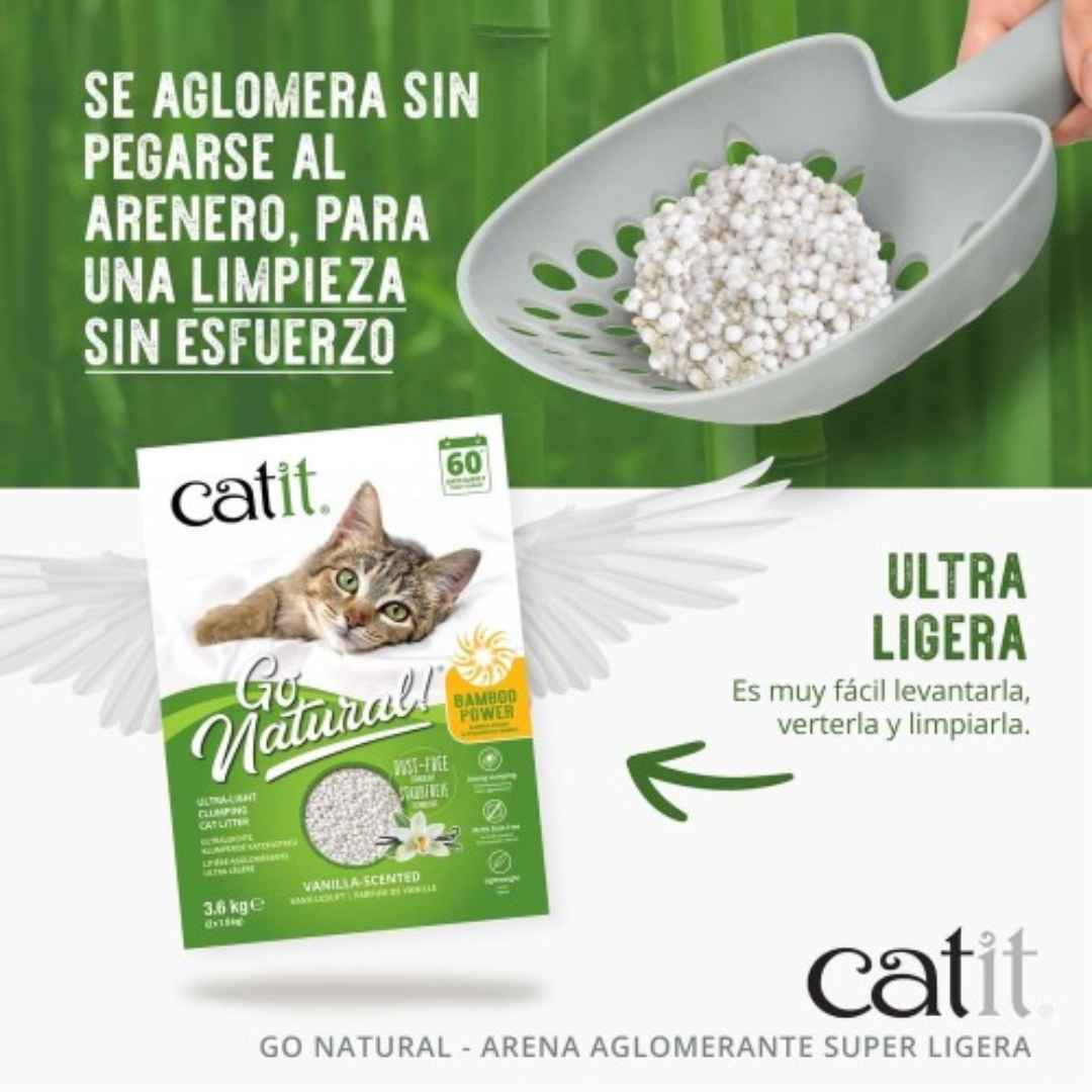 ARENA DE BAMBÚ CATIT GATOS GO NATURAL 3,6 KG