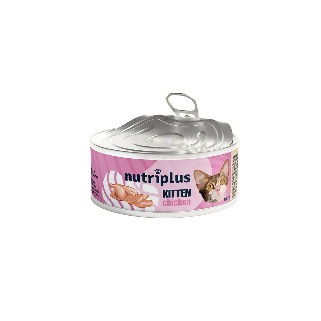 NUTRIPLUS GATOS COMIDA HUMEDA KITTEN POLLO 12x85 GR