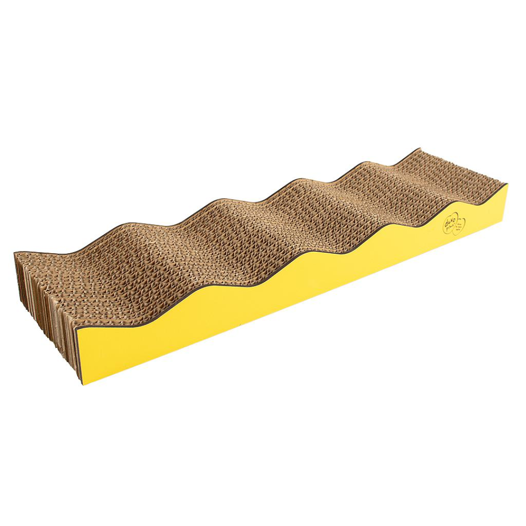 RASCADOR GATO CARTON WAYNE WAVY AMARILLO DUVO 44x11x4 CM