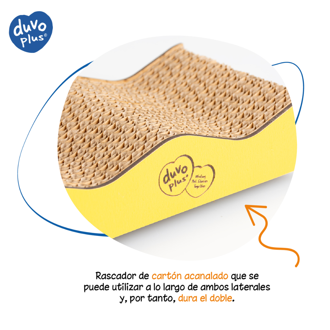 RASCADOR GATO CARTON WAYNE WAVY AMARILLO DUVO 44x11x4 CM