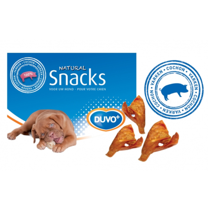 SNACK NATURAL OREJAS DE CERDO PERROS DUVO 25 UNIDADES