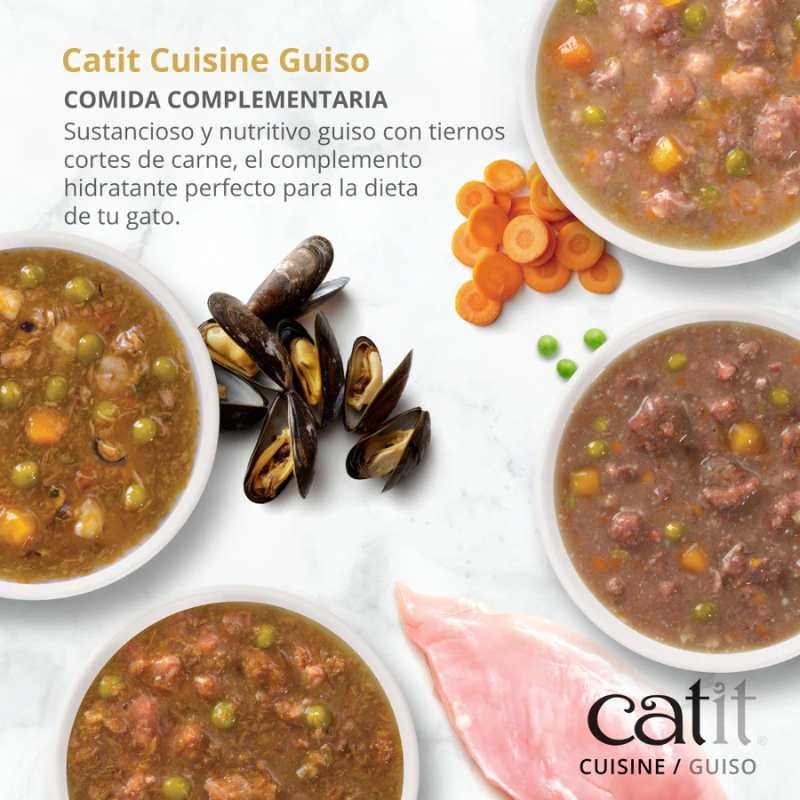 GUISO CATIT CUISINE PARA GATOS MARISCO ATUN Y CALABAZA 12 X 95 G