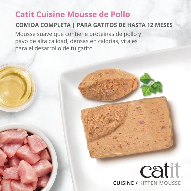 MOUSSE CATIT CUISINE PARA GATITOS KITTEN POLLO 12 X 90 G