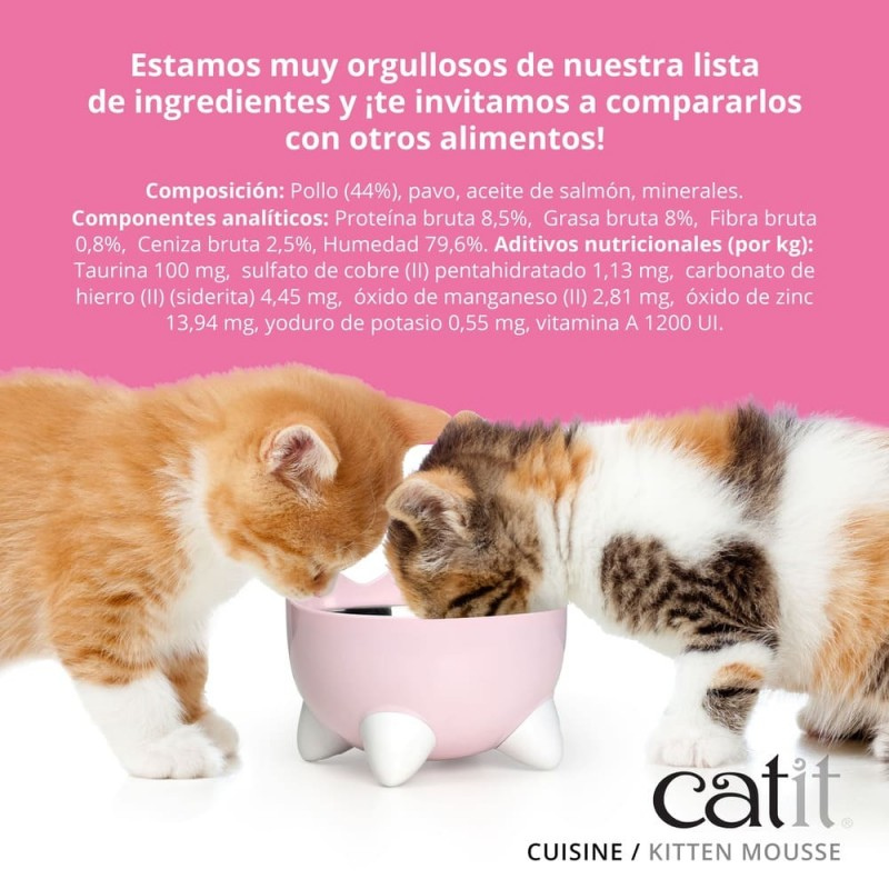 MOUSSE CATIT CUISINE PARA GATITOS KITTEN POLLO 12 X 90 G