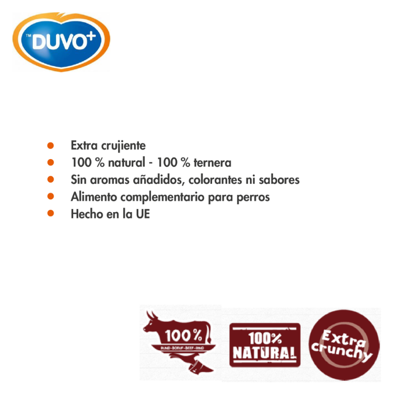 SNACK NATURAL PERROS TRAQUEA DE TERNERA DUVO FARMZ 250 GRAMOS